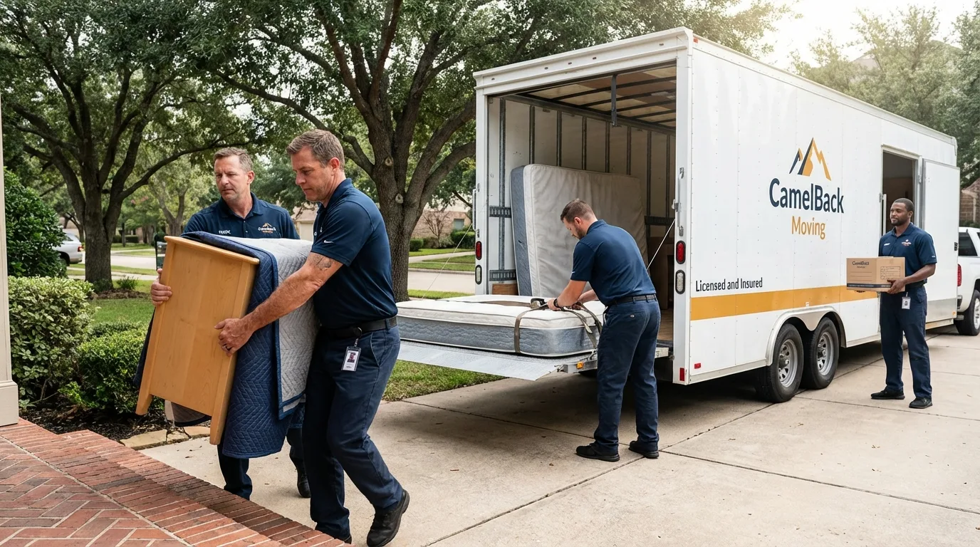 Crew loading residential truck for cross-state move from Springfield, CO