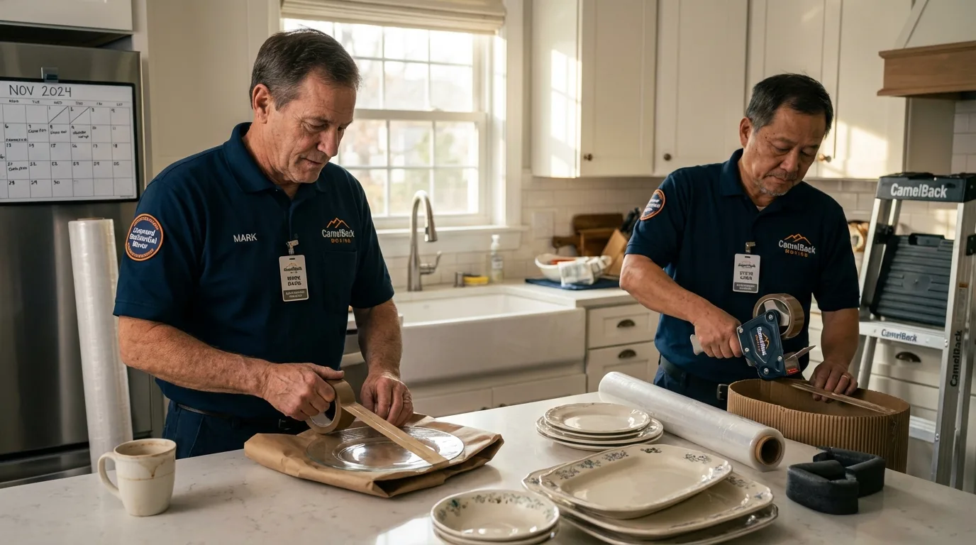 Professional crew packing kitchen dishware in Springfield, CO